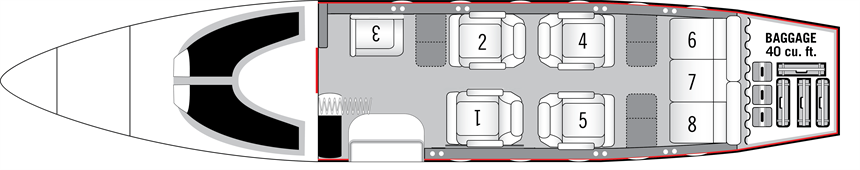 Learjet 35A Floor Plan