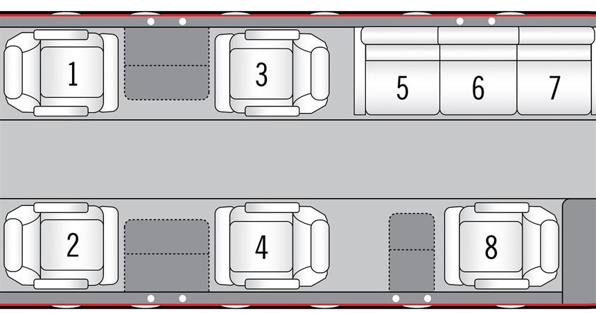 Hawker 800XP Floor Plan