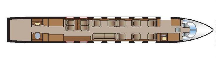 Gulfstream G-IVSP Floor Plan