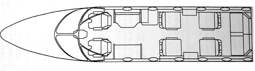 Beechjet 400A Floor Plan