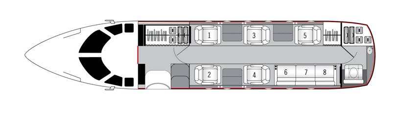 Hawker 900XP Floor Plan